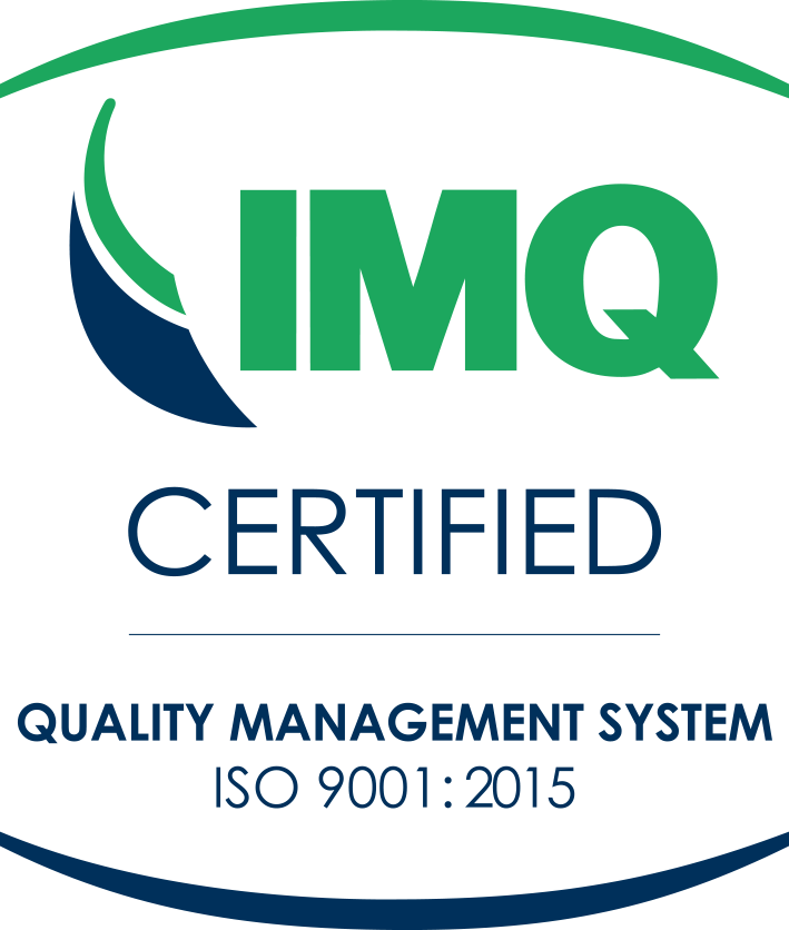IMQ Certified · Quality Management System ISO 9001: 2015